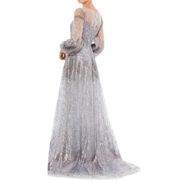 Mac Duggal 20307 Jewel Encrusted Long Sleeve A-Line Gown| Size 10 - Picture 3 of 15